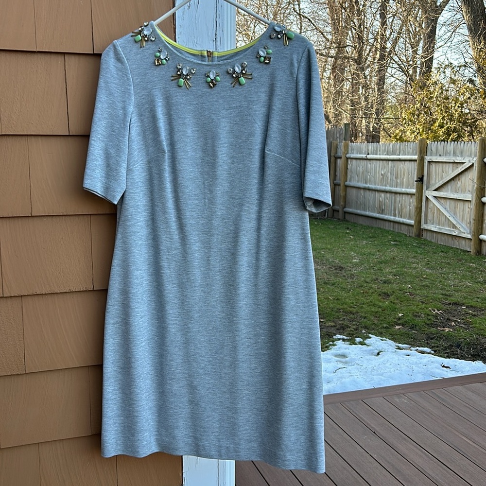 Eliza J Jewel Encrusted Short Sleeve Dress